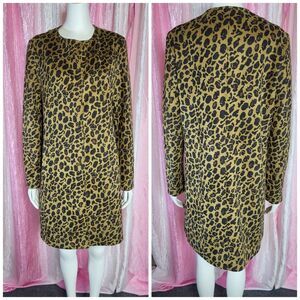 Marc New York Andrew Marc Leopard Faux Suede Long Jacket Size Medium